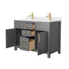 Custom image for Dark Gray with Brushed Gold Trim / White Cultured Marble / No Mirror