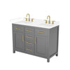 Custom image for Dark Gray with Brushed Gold Trim / White Cultured Marble / No Mirror