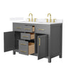Custom image for Dark Gray with Brushed Gold Trim / White Quartz / No Mirror