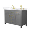 Custom image for Dark Gray with Brushed Gold Trim / White Quartz / No Mirror