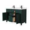 Custom image for Green with Matte Black Trim / Carrara Cultured Marble / No Mirror