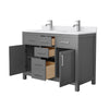 Custom image for Dark Gray with Brushed Nickel Trim / White Cultured Marble / No Mirror