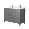 Custom image for Dark Gray with Brushed Nickel Trim / White Cultured Marble / No Mirror