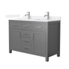 Custom image for Dark Gray with Brushed Nickel Trim / White Quartz / No Mirror