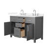 Custom image for Dark Gray with Brushed Nickel Trim / White Quartz / No Mirror