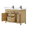 Custom image for Whitewashed Oak with Matte Black Trim / Carrara Cultured Marble / No Mirror