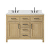 Custom image for Whitewashed Oak with Matte Black Trim / Carrara Cultured Marble / No Mirror