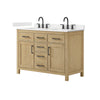 Custom image for Whitewashed Oak with Matte Black Trim / Carrara Cultured Marble / No Mirror
