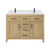 Custom image for Whitewashed Oak with Matte Black Trim / White Cultured Marble / No Mirror