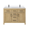 Custom image for Whitewashed Oak with Matte Black Trim / White Quartz / No Mirror