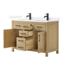 Custom image for Whitewashed Oak with Matte Black Trim / White Quartz / No Mirror