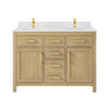 Custom image for Whitewashed Oak with Brushed Gold Trim / Carrara Cultured Marble / No Mirror