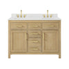 Custom image for Whitewashed Oak with Brushed Gold Trim / Carrara Cultured Marble / No Mirror