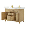 Custom image for Whitewashed Oak with Brushed Gold Trim / Giotto Quartz / No Mirror