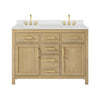 Custom image for Whitewashed Oak with Brushed Gold Trim / Giotto Quartz / No Mirror
