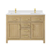 Custom image for Whitewashed Oak with Brushed Gold Trim / White Cultured Marble / No Mirror
