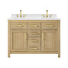 Custom image for Whitewashed Oak with Brushed Gold Trim / White Cultured Marble / No Mirror