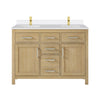 Custom image for Whitewashed Oak with Brushed Gold Trim / White Quartz / No Mirror