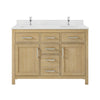 Custom image for Whitewashed Oak with Brushed Nickel Trim / Carrara Cultured Marble / No Mirror