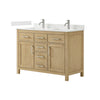 Custom image for Whitewashed Oak with Brushed Nickel Trim / White Cultured Marble / No Mirror