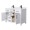 Custom image for White with Matte Black Trim / White Cultured Marble / No Mirror