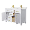 Custom image for White with Brushed Gold Trim / Carrara Cultured Marble / No Mirror
