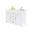 Custom image for White with Brushed Gold Trim / Carrara Cultured Marble / No Mirror