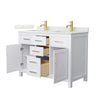 Custom image for White with Brushed Gold Trim / Giotto Quartz / No Mirror