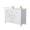 Custom image for White with Brushed Gold Trim / Giotto Quartz / No Mirror