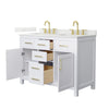 Custom image for White with Brushed Gold Trim / Giotto Quartz / No Mirror