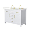 Custom image for White with Brushed Gold Trim / Giotto Quartz / No Mirror