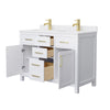 Custom image for White with Brushed Gold Trim / White Cultured Marble / No Mirror