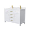 Custom image for White with Brushed Gold Trim / White Cultured Marble / No Mirror