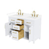 Custom image for White with Brushed Gold Trim / White Cultured Marble / No Mirror