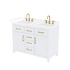Custom image for White with Brushed Gold Trim / White Cultured Marble / No Mirror