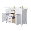 Custom image for White with Brushed Gold Trim / White Quartz / No Mirror