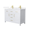 Custom image for White with Brushed Gold Trim / White Quartz / No Mirror