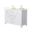 Custom image for White with Brushed Gold Trim / White Quartz / No Mirror