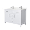 Custom image for White with Brushed Nickel Trim / Carrara Cultured Marble / No Mirror