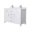 Custom image for White with Brushed Nickel Trim / White Cultured Marble / No Mirror