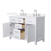 Custom image for White with Brushed Nickel Trim / White Quartz / No Mirror