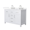 Custom image for White with Brushed Nickel Trim / White Quartz / No Mirror