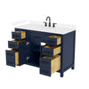 Custom image for Dark Blue with Matte Black Trim / Carrara Cultured Marble / No Mirror