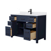Custom image for Dark Blue with Matte Black Trim / White Cultured Marble / No Mirror