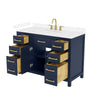 Custom image for Dark Blue with Brushed Gold Trim / Carrara Cultured Marble / No Mirror