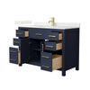 Custom image for Dark Blue with Brushed Gold Trim / Giotto Quartz / No Mirror