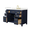 Custom image for Dark Blue with Brushed Gold Trim / Giotto Quartz / No Mirror