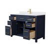 Custom image for Dark Blue with Brushed Gold Trim / White Cultured Marble / No Mirror