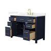 Custom image for Dark Blue with Brushed Gold Trim / White Quartz / No Mirror