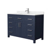Custom image for Dark Blue with Brushed Nickel Trim / Carrara Cultured Marble / No Mirror